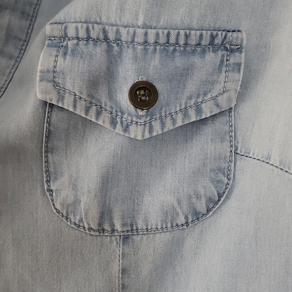 Fun & Flirt Denim Long sleeve Shirt- Small - Picture 8 of 11